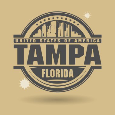 damga veya metin tampa, florida içinde etiketi