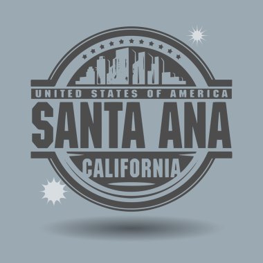 damga veya metin santa ana, california içinde etiketi