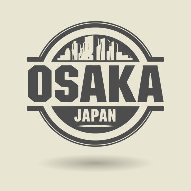 damga veya metin osaka, Japonya içinde etiketi