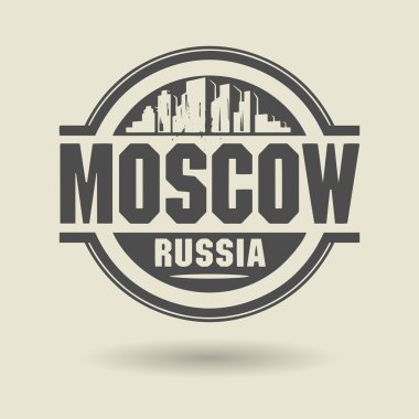 damga veya metin Moskova, Rusya içine etiketi