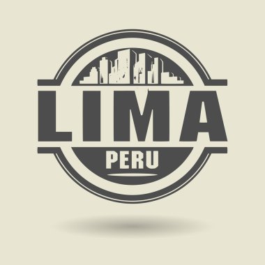 damga veya metin lima, peru içindeki etiketi