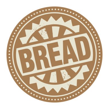 soyut damga veya etiket içinde yazılı metin ekmek ile