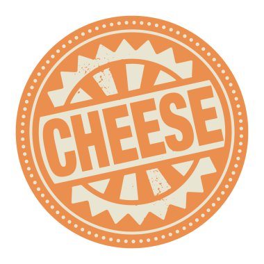 soyut damga veya etiket içinde yazılı metin peynir ile