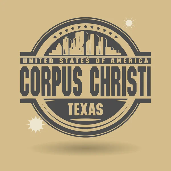 Stamp or label with text Corpus Christi, Texas inside — Stock Vector