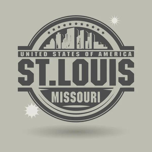 Stempel oder Etikett mit Text st.louis, innen missouri — Stockvektor