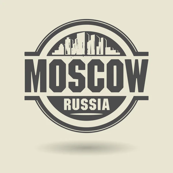 Stempel of label met tekst Moskou, Rusland binnen — Stockvector