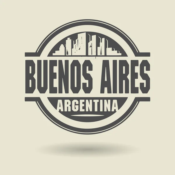 邮票或带有文本布宜诺斯艾利斯，阿根廷里面的标签 — 图库矢量图片