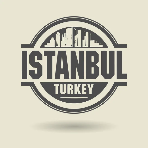Stamp or label with text Istanbul, Turkey inside — Stock Vector