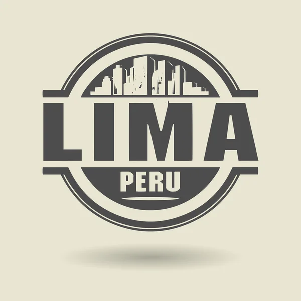 Sello o etiqueta con texto Lima, Perú dentro — Archivo Imágenes Vectoriales