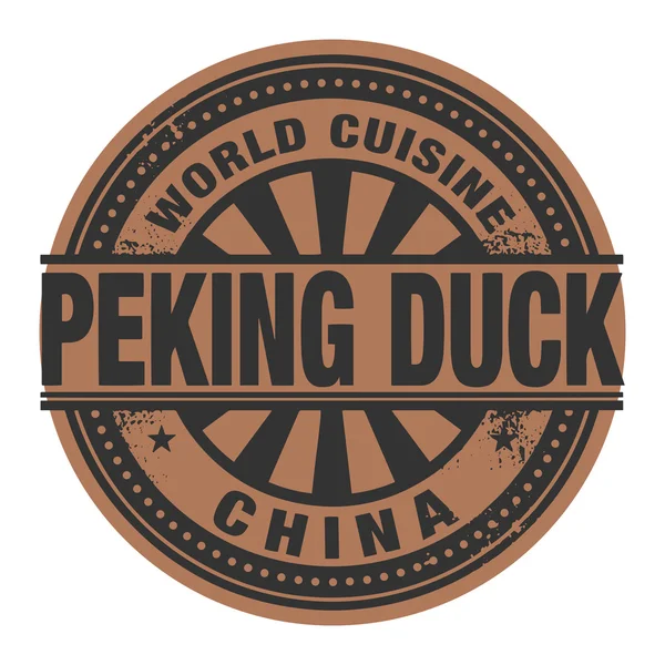 Soyut damga veya etiketi metin dünya mutfağı, Pekin ördeği — Stok Vektör