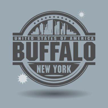 damga veya metin buffalo, new york içinde etiketi