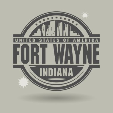 damga veya metin fort wayne, Indiana içinde etiketi