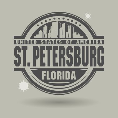 damga veya metin st. petersburg, florida içinde etiketi