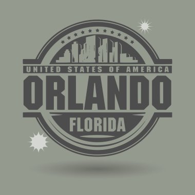 Stamp or label with text Orlando, Florida inside clipart