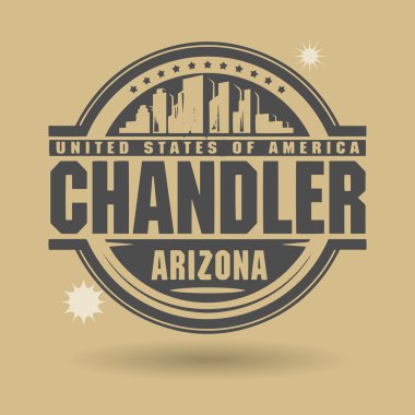 BStamp or label with text Chandler, Arizona inside clipart