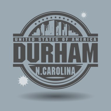 damga veya metin durham, north carolina içinde etiketi