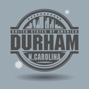 Stamp or label with text Durham, North Carolina inside clipart