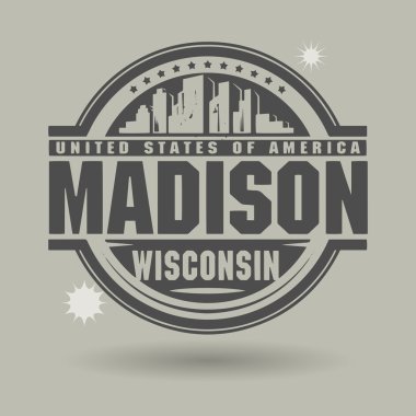 damga veya metin etiketi madison, wisconsin içinde