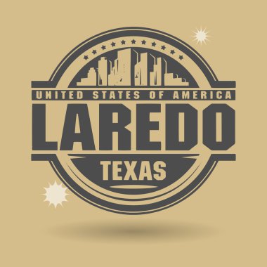 Stamp or label with text Laredo, Texas inside clipart