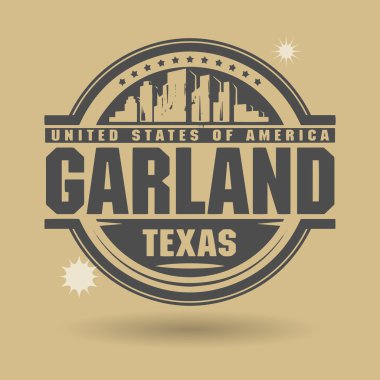 damga veya metin garland, Teksas içinde etiketi