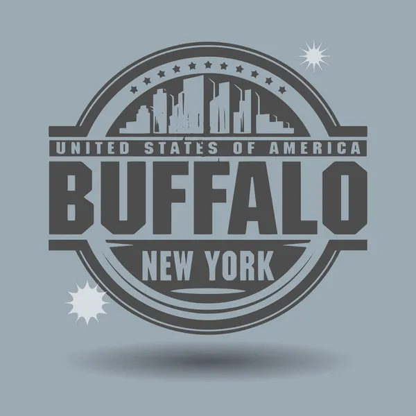 Selo ou etiqueta com texto Buffalo, Nova York dentro —  Vetores de Stock