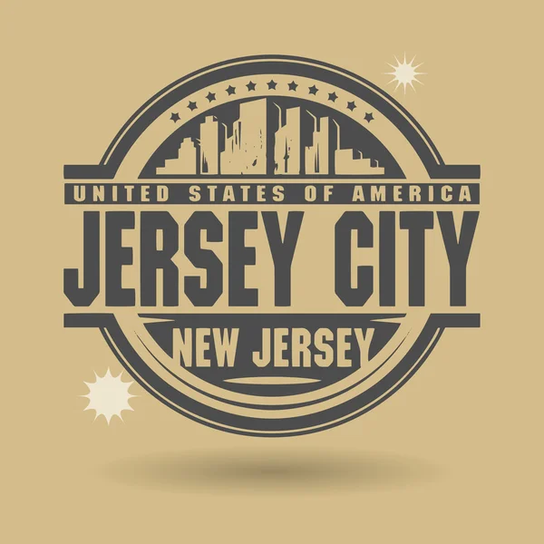 Штамп или этикетка с текстом Jersey City, Нью-Джерси внутри — стоковый вектор