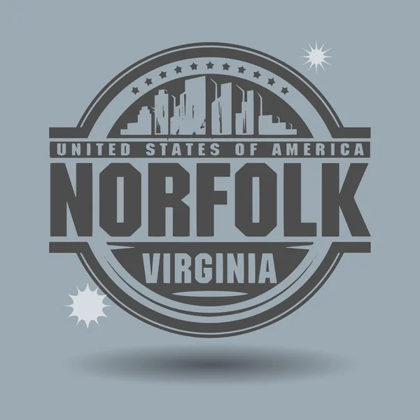 Stamp or label with text Norfolk, Virginia inside — Stock Vector