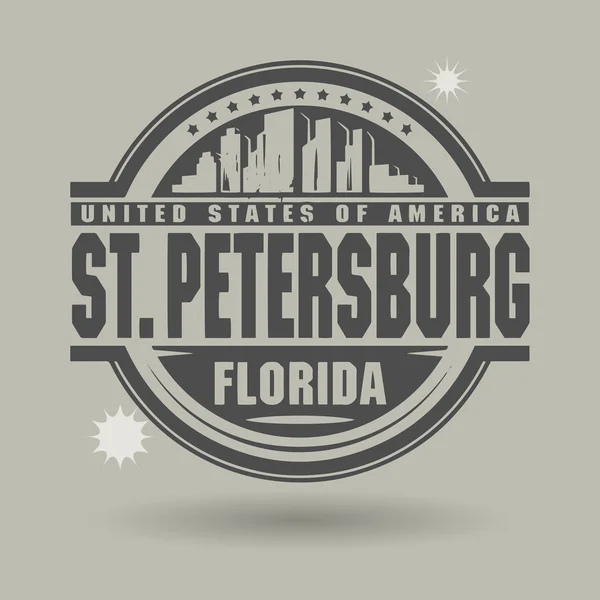 Stamp or label with text St. Petersburg, Florida inside — Stock Vector