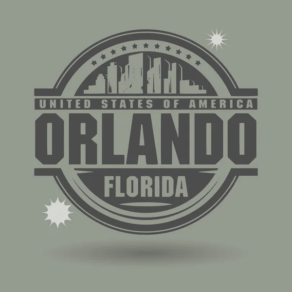 Stempel oder Etikett mit Text orlando, innen florida — Stockvektor