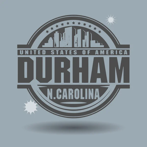 Stamp or label with text Durham, North Carolina inside — Stock Vector