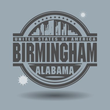 damga veya metin birmingham, alabama içinde etiketi