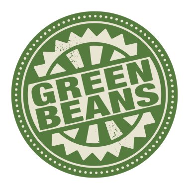 soyut damga veya etiketi içinde yazılı metin yeşil fasulye