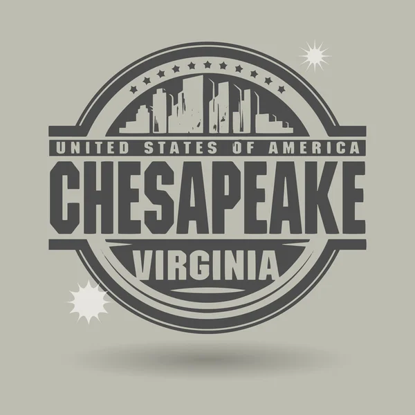 Stempel of label met tekst chesapeake, virginia binnen — Stockvector