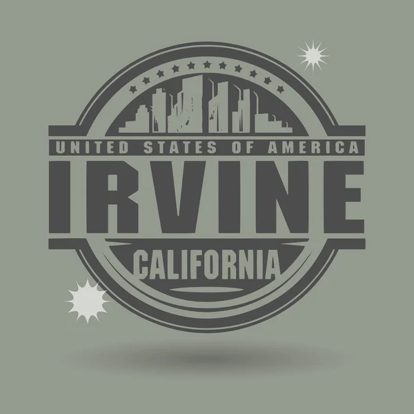 Sello o etiqueta con texto Irvine, California dentro — Vector de stock