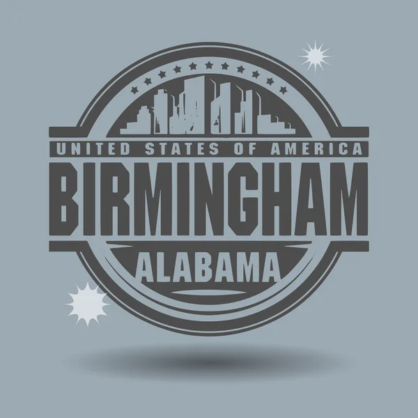 Sello o etiqueta con texto Birmingham, Alabama dentro — Vector de stock