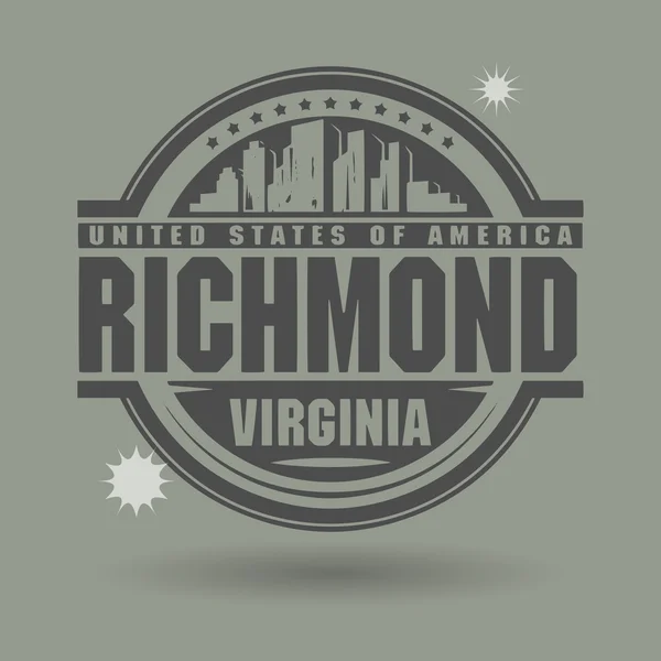 Sello o etiqueta con texto Richmond, Virginia dentro — Archivo Imágenes Vectoriales