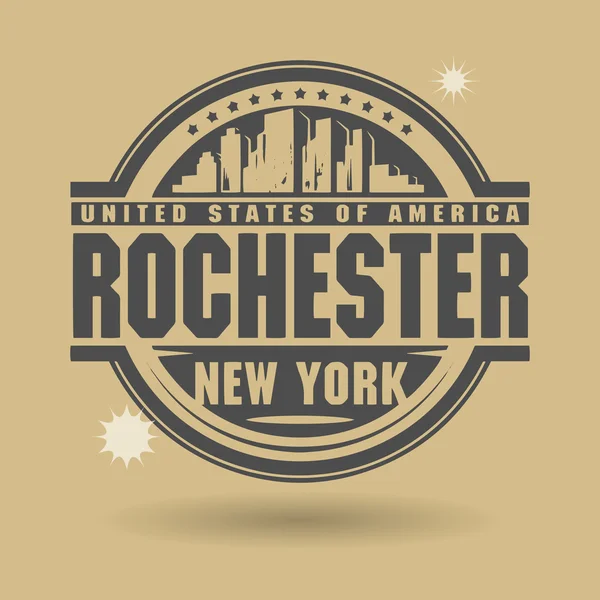 Francobollo o etichetta con testo Rochester, New York dentro — Vettoriale Stock