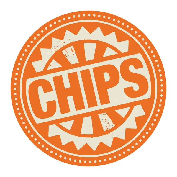 Selo ou rótulo abstrato com o texto Chips escrito no interior — Vetor de Stock