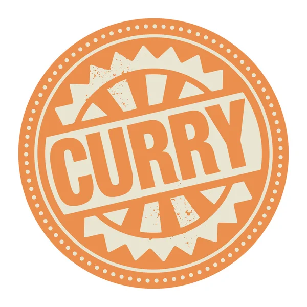 Abstrakte Stempel oder Etikett mit dem Text Curry geschrieben — Stockvektor