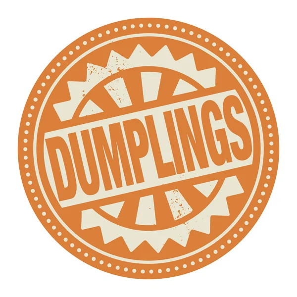 Timbre abstrait ou étiquette avec le texte Dumplings écrit à l'intérieur — Image vectorielle