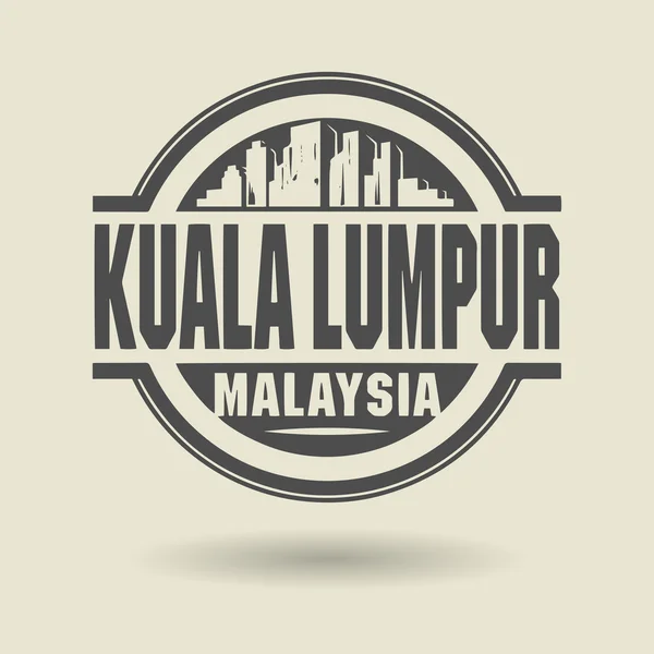 Sello o etiqueta con texto Kuala Lumpur, Malasia interior — Archivo Imágenes Vectoriales