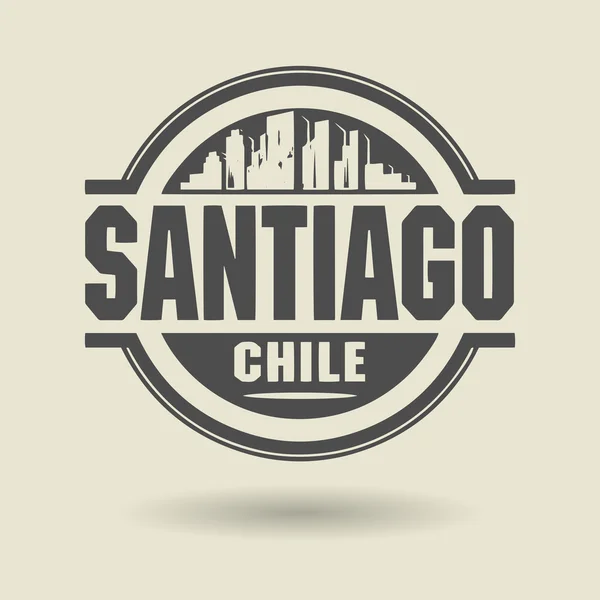 Stamp or label with text Santiago, Chile inside — Stock Vector