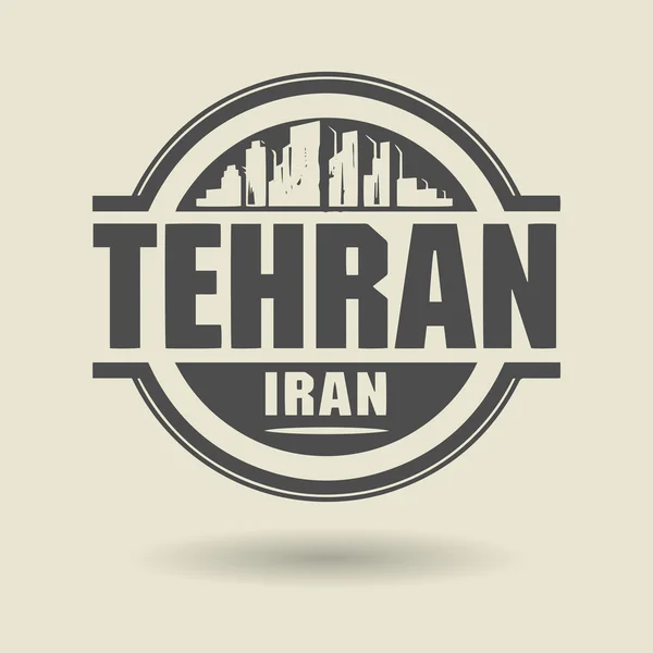 Stempel oder Etikett mit Text Teheran, iran innen — Stockvektor