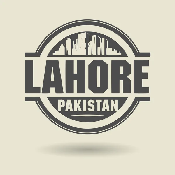Stamp or label with text Lahore, Pakistan inside — Stock Vector