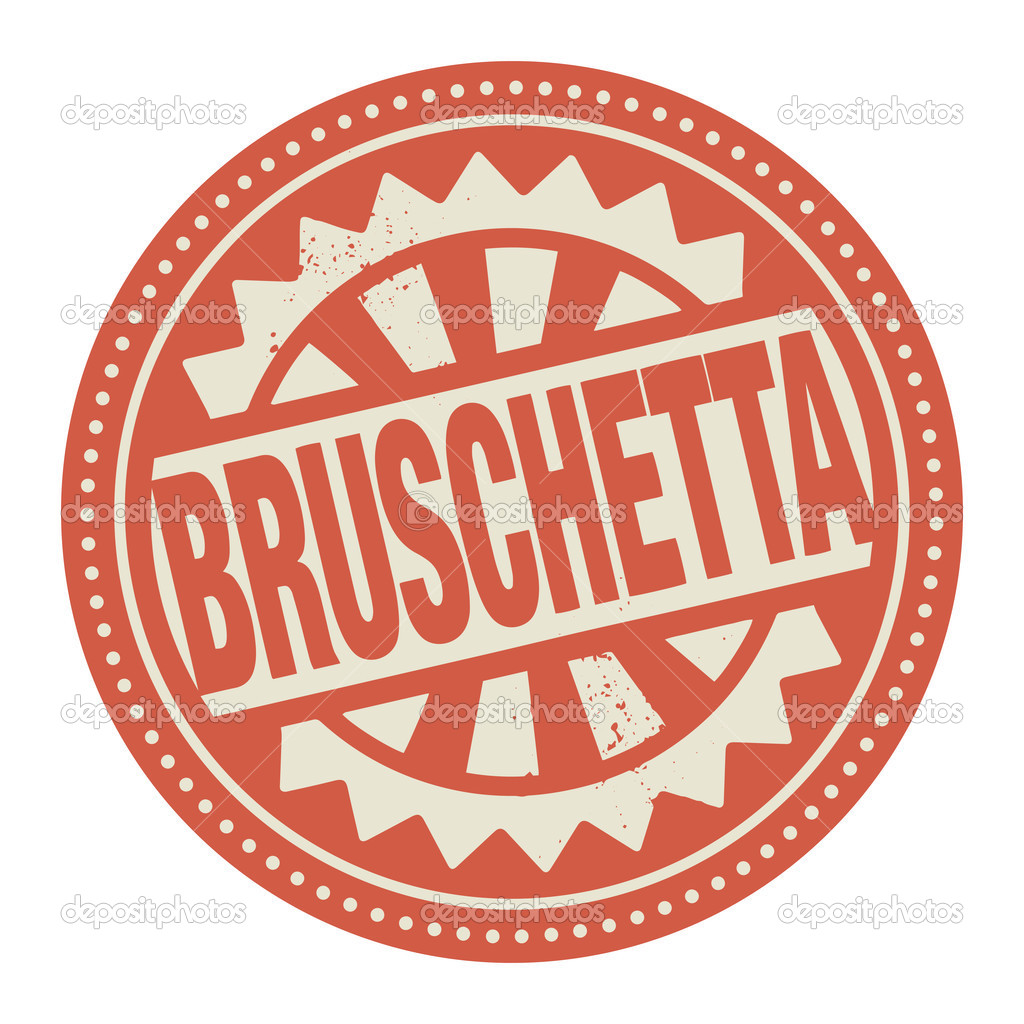 Abstract stamp or label with the text Bruschetta written inside