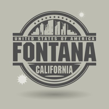 damga veya metin fontana, california içinde etiketi