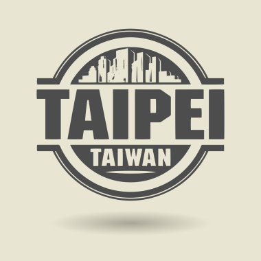 damga veya metin taipei, Tayvan içinde etiketi
