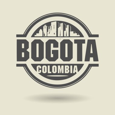 damga veya metin bogota, Kolombiya içinde etiketi