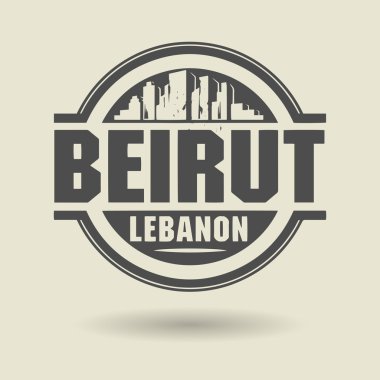 damga veya metin Beyrut, Lübnan içinde etiketi