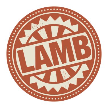 soyut damga veya etiket içinde yazılı metin kuzu ile